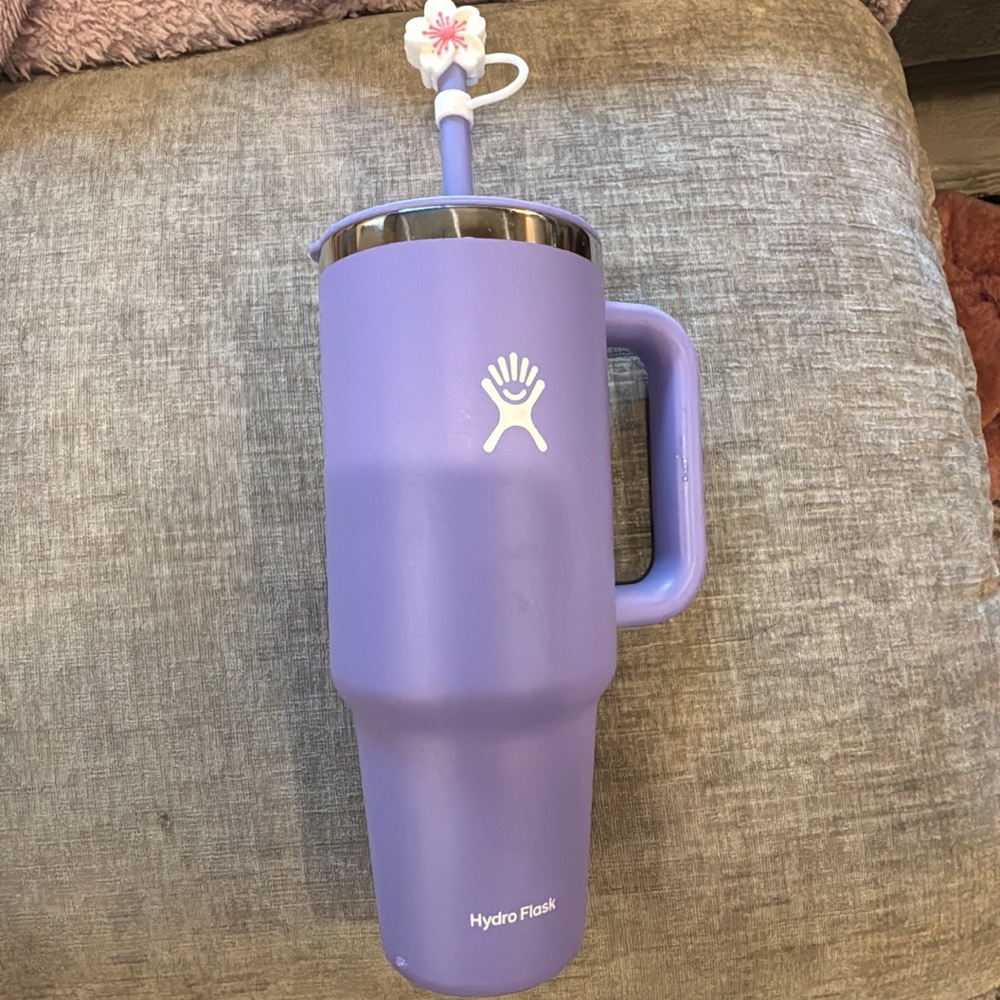 Hydro Flask Lavender Mug with Flower Straw